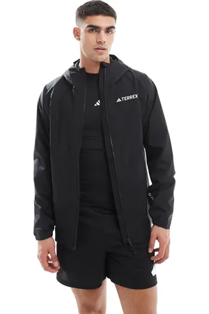 adidas Chaqueta negra impermeable Terrex de adidas Outdoors