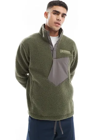 adidas Polar caqui unisex de tejido efecto peluche Terrex de adidas-Verde