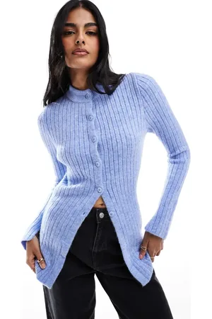 ASOS Cárdigan largo con cuello redondo de canalé de