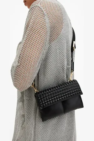 AllSaints Bandolera negra con tachuelas Ezra de