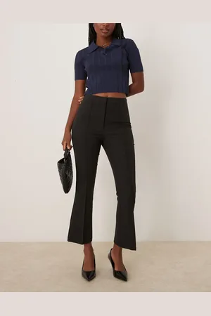 ASOS Pantalones de sastre negros de corte acampanado de