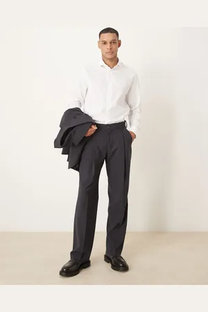 SELECTED Pantalones holgados de mezcla de lana Otto de