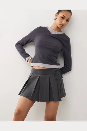 Weekday Minifalda a rayas de tablas con detalle cruzado Atlin de