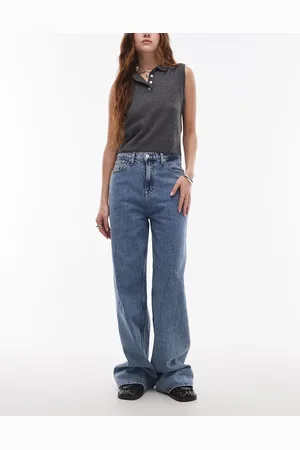 Tommy Hilfiger Vaqueros de talle alto y pernera ancha con lavado medio Claire de -Azul