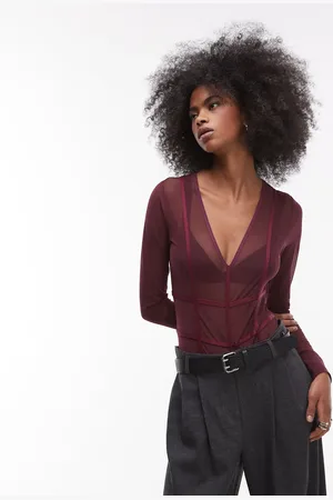 ASOS Body con detalle tipo corsé de -Rojo