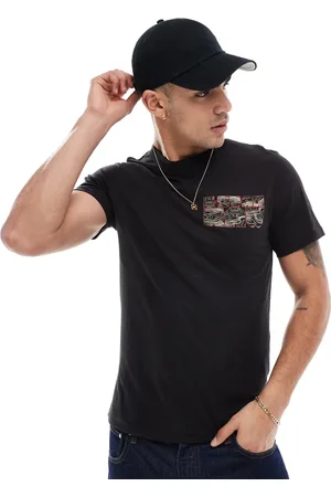 G-Star Camiseta negra con estampado topográfico de