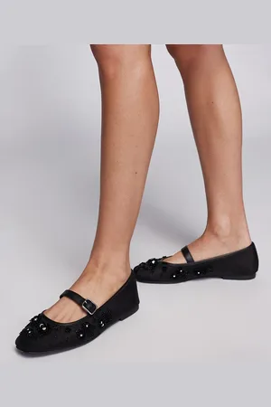 Steve Madden Bailarinas negras de malla con diseño floral de lentejuelas Wildflower de -Negro