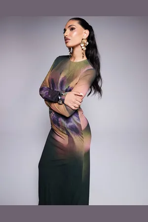 DASKA Vestido largo con grande exclusivo de -Multicolor