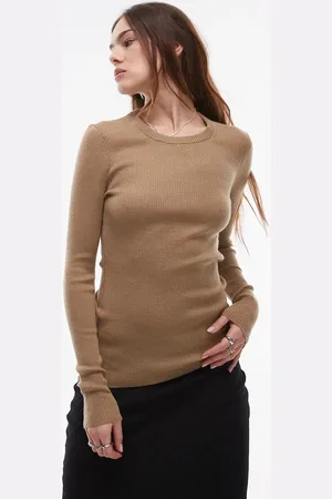 ARKET Top de canalé de lana de merino de -Neutro