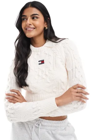 Tommy Hilfiger Jersey blanco hueso de punto de ochos Star de