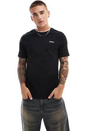 Barbour Camiseta negra con ribetes Buxton de