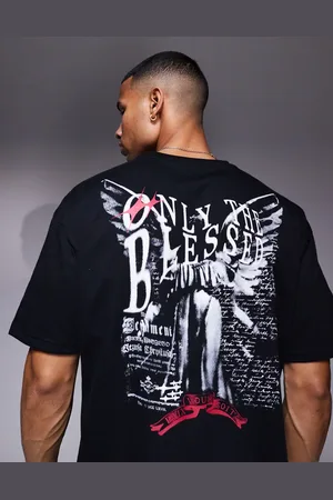Liquor N Poker Camiseta carbón con estampado gráfico con strass de