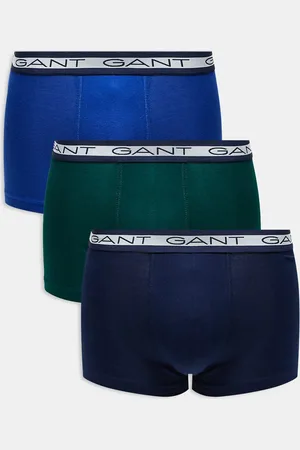 GANT Pack de 3 calzoncillos de color marino, y verde con logo en la cinturilla de