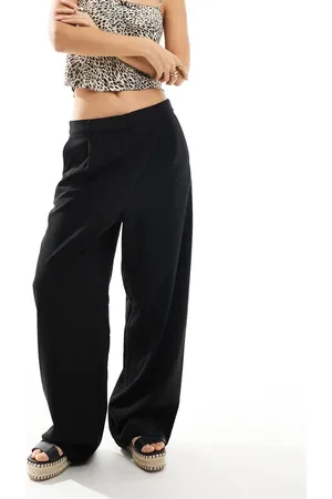 Pieces® Pantalones dad de sastre negros holgados de