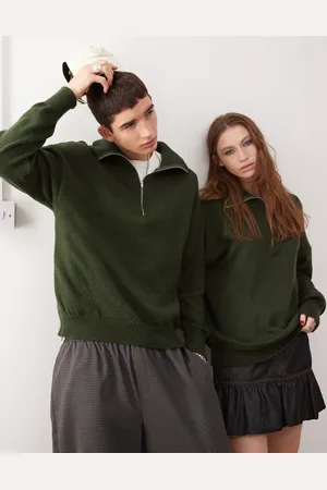 Reclaimed Jersey unisex con cremallera corta de