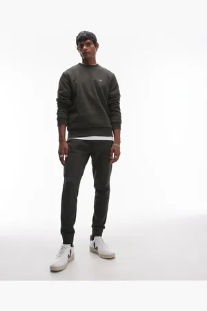 Lacoste Pantalones de chándal caquis de corte slim con logo de -Verde