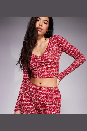 Kaiia Pantalones cortos de pijama con estampado de lazos Mix & Match exclusivos de (parte de un conjunto)-Multicolor