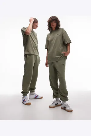 Lacoste Pantalones de chándal caquis con logo de -Verde