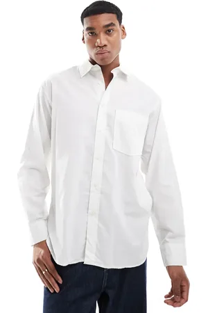 JACK & JONES Camisa Oxford blanca extragrande de