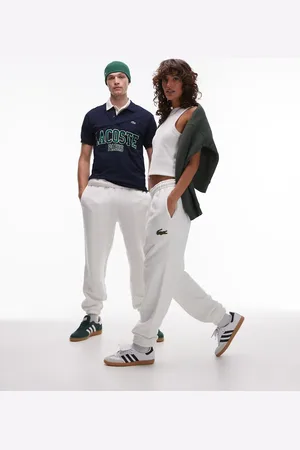 Lacoste Pantalones de chándal blancos con logo de
