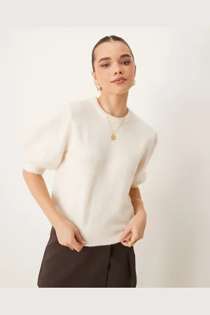 Gina Tricot Jersey de manga corta abullonada de punto de