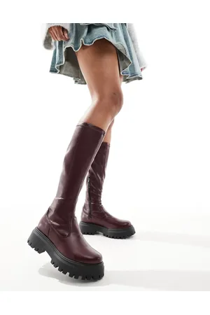ASOS Botas por la rodilla estilo calcetín con suela gruesa Canyon de -Rojo
