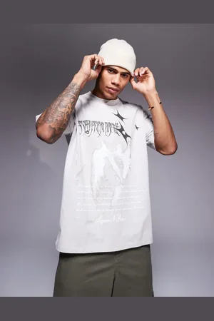 Liquor N Poker Camiseta beis con estampado gráfico de estilo renacentista de