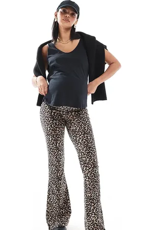 ONLY Pantalones de campana con estampado de leopardo de