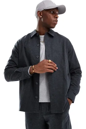 Only & Sons Camisa gris carbón de manga larga de franela de (parte de un conjunto)
