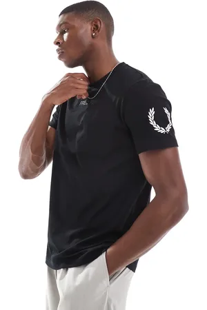Fred Perry Camiseta negra con logo doble de