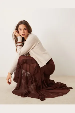 Miss Selfridge Falda larga con inserto de godets de