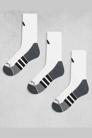adidas Pack de 3 pares de calcetines blancos y negros de caña alta de adidas Running