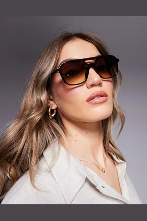 ASOS Gafas de sol estilo aviador de efecto carey de