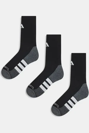 adidas Pack de 3 pares de calcetines negros y blancos de caña alta de adidas Running