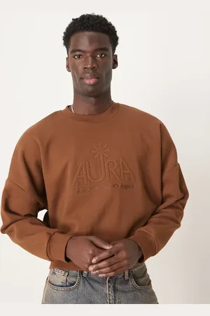 ASOS Sudadera corta extragrande con hombros caídos y detalle bordado de
