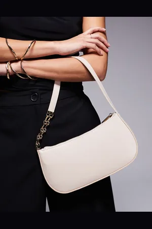 ASOS Bolso de hombro color piedra con correa de cadena de eslabones de -Neutro