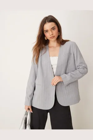 ASOS Americana gris a rayas de corte depurado de -Multicolor