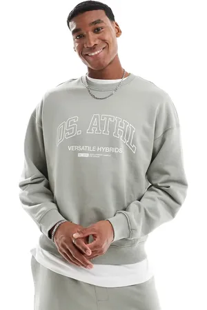 Only & Sons Sudadera verde salvia con cuello redondo y estampado "Athletic" de (parte de un conjunto)
