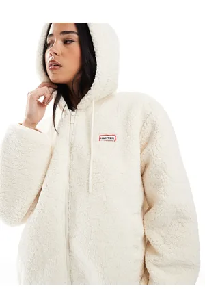 Hunter Chaqueta color con capucha de borreguito Bonelle de -Blanco