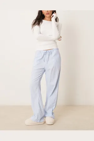 Gina Tricot Pantalones de pijama azules a rayas de