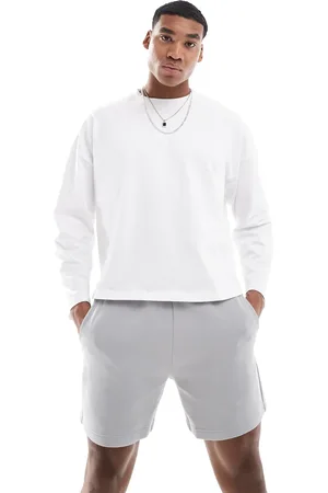 Hollister Pantalones cortos grises de tejido de sudadera de