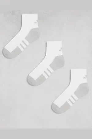 adidas Pack de 3 pares de calcetines tobilleros de color blanco y gris Essentials de adidas Running-Multicolor