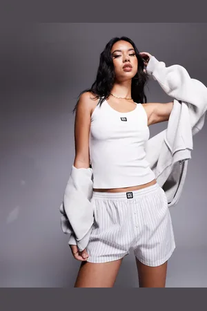 HUGO BOSS Pantalones cortos de pijama blanco a rayas de estilo bóxer Maia de HUGO Bodywear (parte de un conjunto)