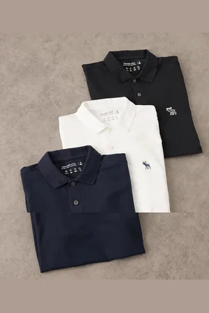 Abercrombie & Fitch Pack de 3 polos de color blanco, azul y negro de -Multicolor