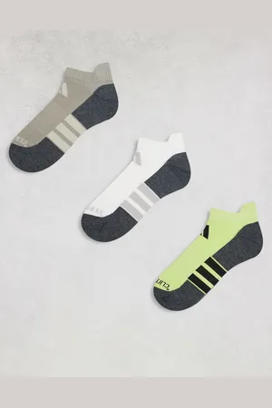 adidas Pack de 3 pares de calcetines de color beis, verde lima y blanco cómodos de caña baja de adidas Running