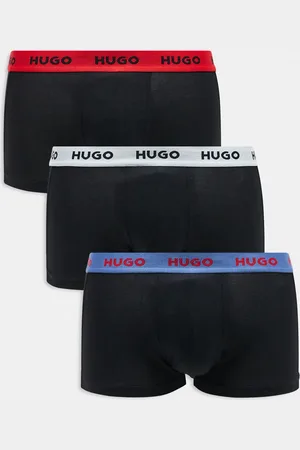 HUGO BOSS Pack de 3 calzoncillos negros con cinturillas del logo de colores en contraste de HUGO Bodywear