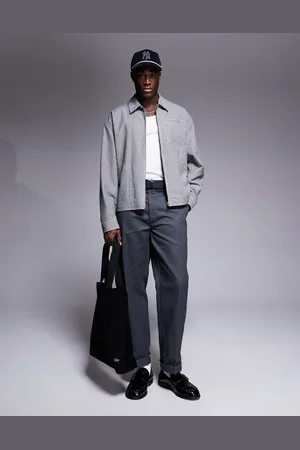 ASOS Chaqueta Harrington a rayas blancas y negras de corte extragrande de -Negro