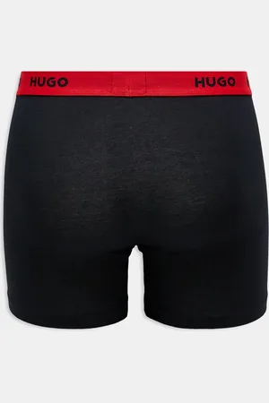 HUGO BOSS Pack de 3 calzoncillos bóxer de color negro y rojo estampado de HUGO Bodywear