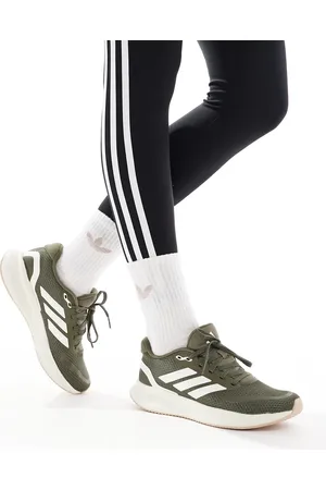 adidas Zapatillas de deporte verde oliva y color crema RunFalcon 5 de adidas Running