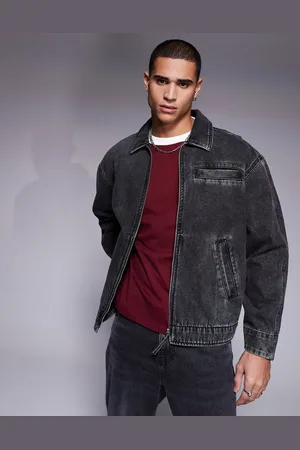 ASOS Chaqueta vaquera extragrande en negro lavado de